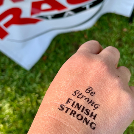 Be Strong Finish Strong Mantra Tattoo