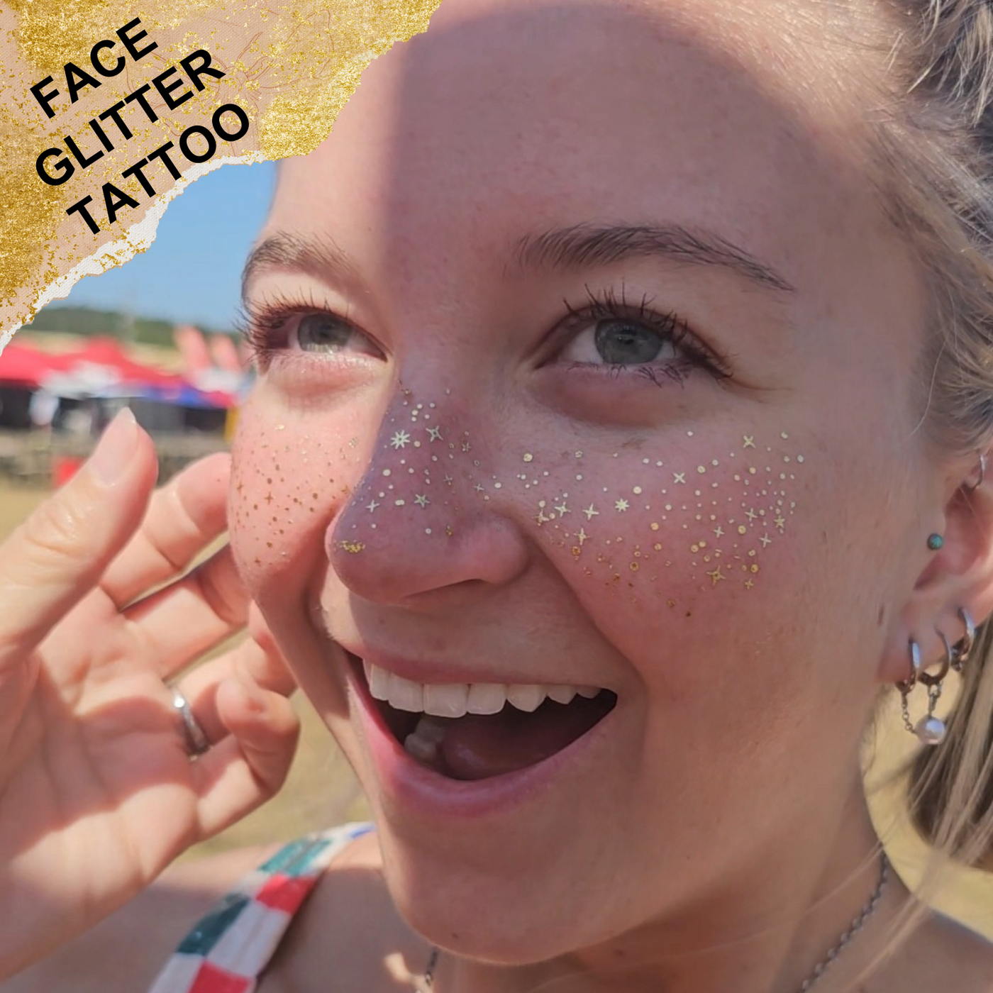 🎁 Glitter Freckle Tattoos - Gold (100% off)