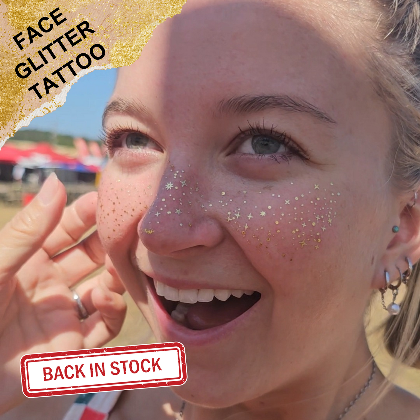🎁 Glitter Freckle Tattoos - Gold (100% off)