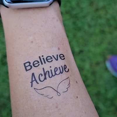 Believe Achieve Mantra Tattoo